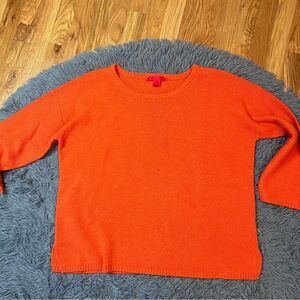 Shamask Bright Orange Oversized 100% Cashmere Sweater Size L